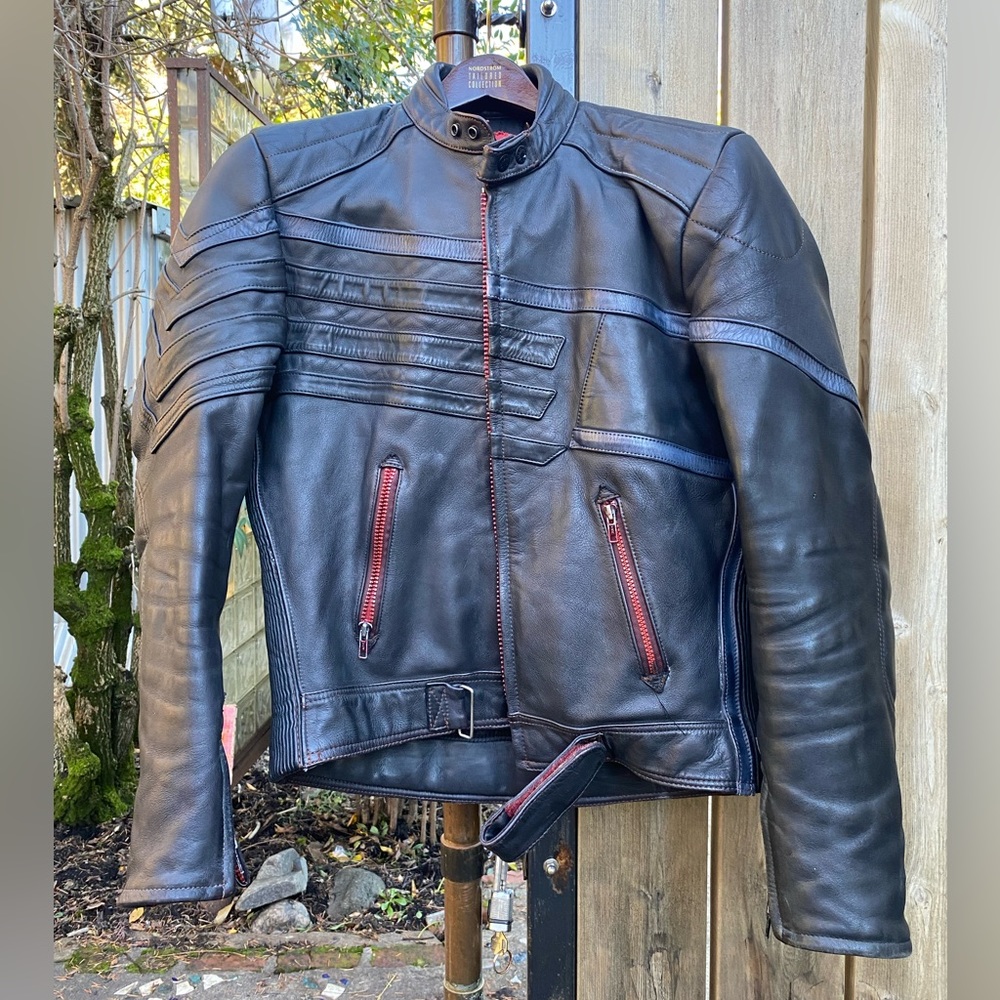 Vintage Fieldsheer Men’s Leather Motorcycle Jacket Size 46 / 56 Cafe Racer